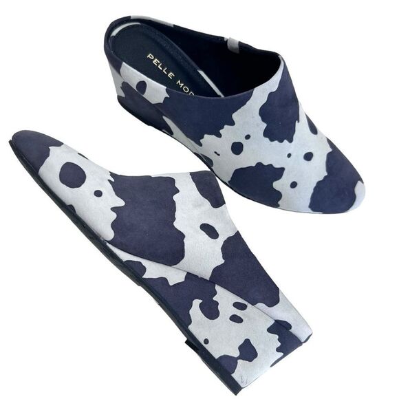 Pelle Moda Mules Women Cow Print Wedge - Picture 4 of 13